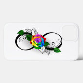 Unendlichkeitssymbol mit Rainbow-Rose Case-Mate iPhone Hülle (Rückseite (Horizontal))