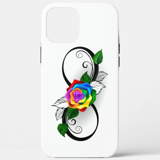 Unendlichkeitssymbol mit Rainbow-Rose Case-Mate iPhone Hülle (Rückseite)
