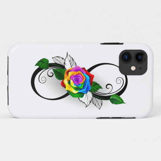 Unendlichkeitssymbol mit Rainbow-Rose Case-Mate iPhone Hülle (Rückseite (Horizontal))