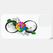 Unendlichkeitssymbol mit Rainbow-Rose Case-Mate iPhone Hülle (Hinten (horizontal))