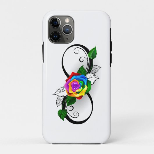 Unendlichkeitssymbol mit Rainbow-Rose Case-Mate iPhone Hülle (Rückseite)