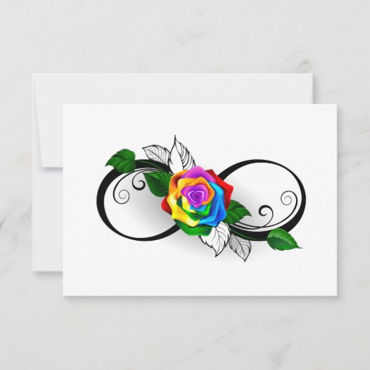 Unendlichkeitssymbol mit Rainbow-Rose Dankeskarte (Vorderseite)