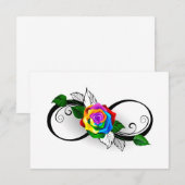 Unendlichkeitssymbol mit Rainbow-Rose Dankeskarte (Vorne/Hinten)