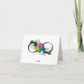 Unendlichkeitssymbol mit Rainbow-Rose Dankeskarte (Rückseite)
