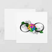 Unendlichkeitssymbol mit Rainbow-Rose Dankeskarte (Vorne/Hinten)