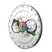 Unendlichkeitssymbol mit Rainbow-Rose Dartscheibe (Vorderseite rechts)