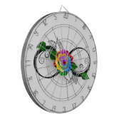 Unendlichkeitssymbol mit Rainbow-Rose Dartscheibe (Vorderseite Links)