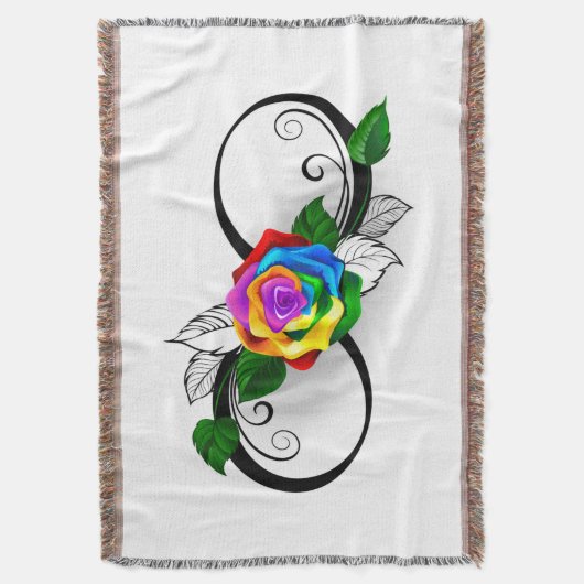 Unendlichkeitssymbol mit Rainbow-Rose Decke (Vorderseite Vertikal)