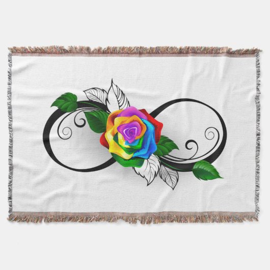 Unendlichkeitssymbol mit Rainbow-Rose Decke (Vorderseite)