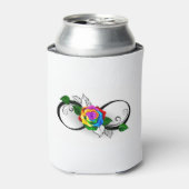 Unendlichkeitssymbol mit Rainbow-Rose Dosenkühler (Kanne Vorderseite)