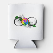 Unendlichkeitssymbol mit Rainbow-Rose Dosenkühler (Vorderseite)