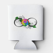 Unendlichkeitssymbol mit Rainbow-Rose Dosenkühler (Rückseite)