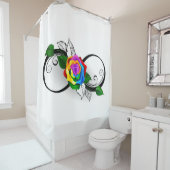 Unendlichkeitssymbol mit Rainbow-Rose Duschvorhang (Beispiel)