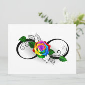 Unendlichkeitssymbol mit Rainbow-Rose Einladung (Stehend Vorderseite)
