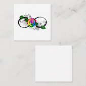 Unendlichkeitssymbol mit Rainbow-Rose Empfehlungskarte (Vorne/Hinten)