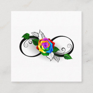 Unendlichkeitssymbol mit Rainbow-Rose Empfehlungskarte