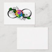 Unendlichkeitssymbol mit Rainbow-Rose Empfehlungskarte (Vorne/Hinten)