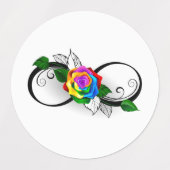 Unendlichkeitssymbol mit Rainbow-Rose Etiketten (Design 2)