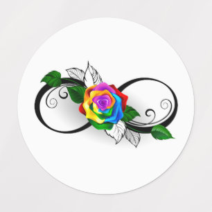 Unendlichkeitssymbol mit Rainbow-Rose Etiketten