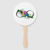 Unendlichkeitssymbol mit Rainbow-Rose Fächer (Rückseite)