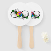 Unendlichkeitssymbol mit Rainbow-Rose Fächer (Vorne und Hinten)