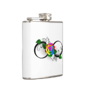 Unendlichkeitssymbol mit Rainbow-Rose Flachmann (Rechts)