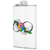 Unendlichkeitssymbol mit Rainbow-Rose Flachmann (Links)