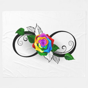 Unendlichkeitssymbol mit Rainbow-Rose Fleecedecke