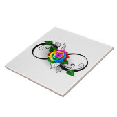 Unendlichkeitssymbol mit Rainbow-Rose Fliese (Seite)