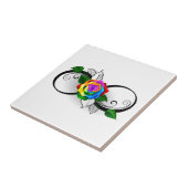 Unendlichkeitssymbol mit Rainbow-Rose Fliese (Seite)