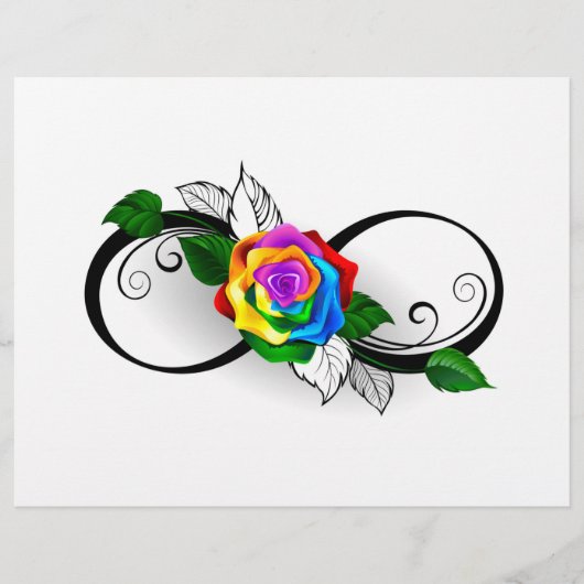 Unendlichkeitssymbol mit Rainbow-Rose Flyer (Vorne)