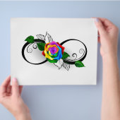 Unendlichkeitssymbol mit Rainbow-Rose Flyer (Hand)