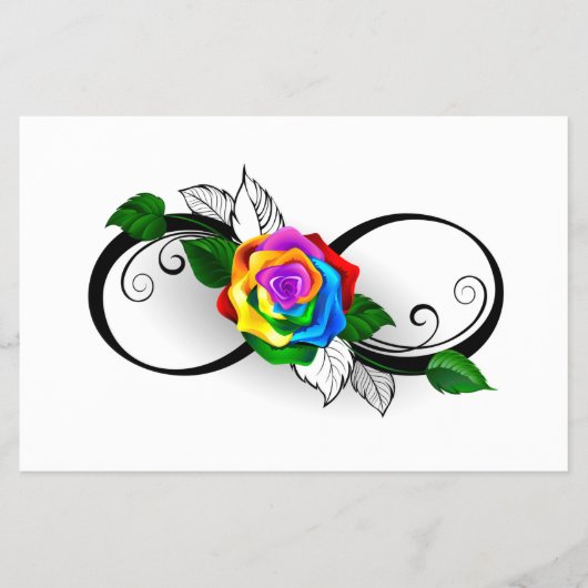 Unendlichkeitssymbol mit Rainbow-Rose Flyer (Vorne)