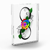 Unendlichkeitssymbol mit Rainbow-Rose Fotoblock (Links)