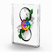 Unendlichkeitssymbol mit Rainbow-Rose Fotoblock (Rechts)