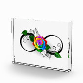 Unendlichkeitssymbol mit Rainbow-Rose Fotoblock (Rechts)