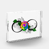 Unendlichkeitssymbol mit Rainbow-Rose Fotoblock (Links)