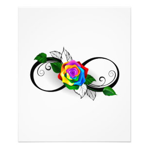 Unendlichkeitssymbol mit Rainbow-Rose Fotodruck