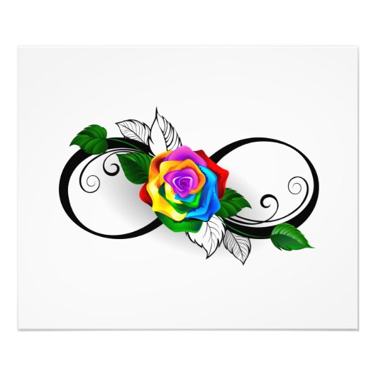 Unendlichkeitssymbol mit Rainbow-Rose Fotodruck (Vorne)