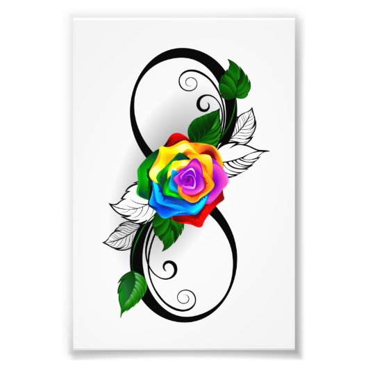 Unendlichkeitssymbol mit Rainbow-Rose Fotodruck (Vorne)
