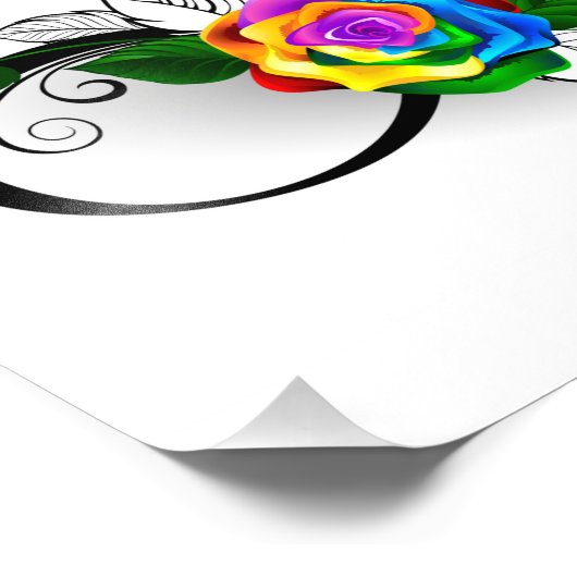 Unendlichkeitssymbol mit Rainbow-Rose Fotodruck (Ecke)