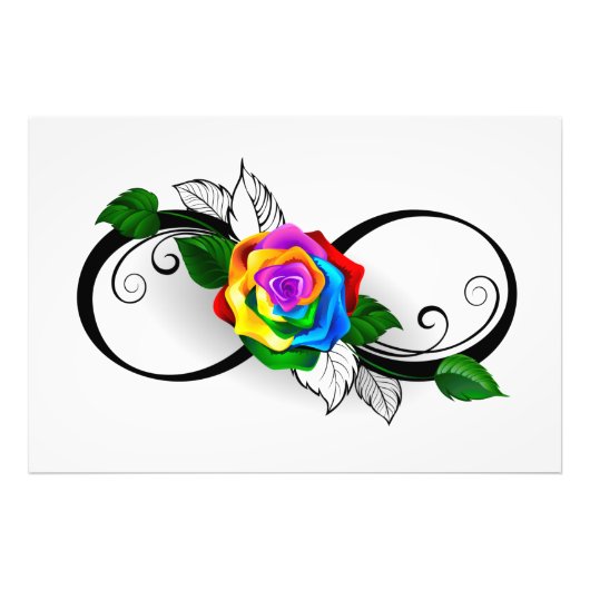 Unendlichkeitssymbol mit Rainbow-Rose Fotodruck (Vorne)