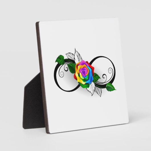 Unendlichkeitssymbol mit Rainbow-Rose Fotoplatte (Vorderseite)
