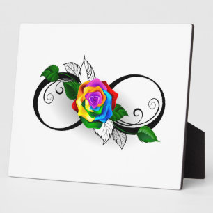 Unendlichkeitssymbol mit Rainbow-Rose Fotoplatte