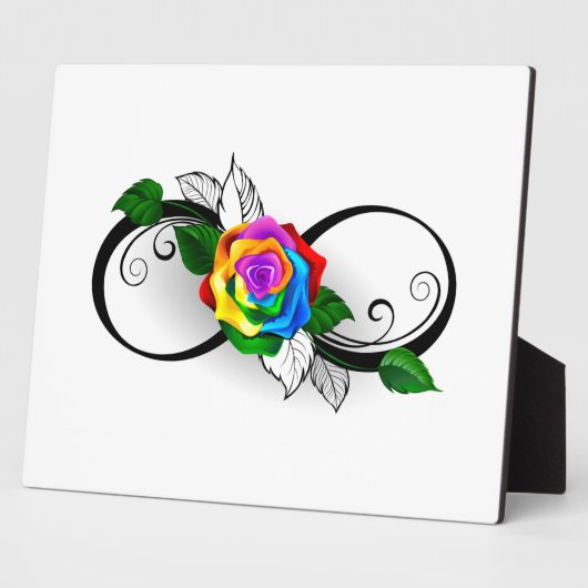 Unendlichkeitssymbol mit Rainbow-Rose Fotoplatte (Seite)