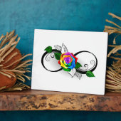 Unendlichkeitssymbol mit Rainbow-Rose Fotoplatte (Seite)