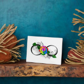 Unendlichkeitssymbol mit Rainbow-Rose Fotoplatte (Seite)