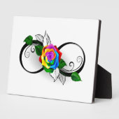 Unendlichkeitssymbol mit Rainbow-Rose Fotoplatte (Seite)