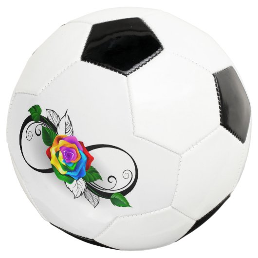 Unendlichkeitssymbol mit Rainbow-Rose Fußball (Dreiviertel)