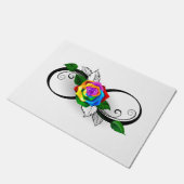 Unendlichkeitssymbol mit Rainbow-Rose Fußmatte (Schrägansicht)